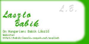 laszlo babik business card